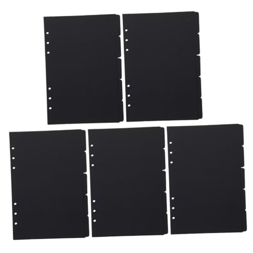 TOYZFRIENDY 5 Stück Papier index trennblätter Wiederverwendbare Notizbuch trenner mit Beschreibbaren Tabs Organizer für Ringbücher Ordner und Lose Blattsammlung Schwarz von TOYZFRIENDY