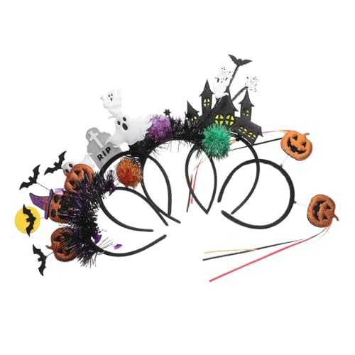 TOYZFRIENDY 5 Stück Teiliges Halloween Haarband Set mit Verstellbaren Cat Ears Pumpkin und Ghost Design Kreative Kopfbedeckung für Damen und Mädchen für Party Cosplay und Festliche Dekoration von TOYZFRIENDY