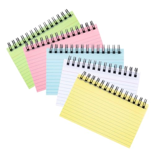 TOYZFRIENDY 5 Stück Teiliges Kleine Spiral notizbücher Abreißbare Blätter Langlebig und Handlich Bunte Notizblöcke für Büro Schule und Tägliche Planung Leichtes Memo book für Unterwegs von TOYZFRIENDY