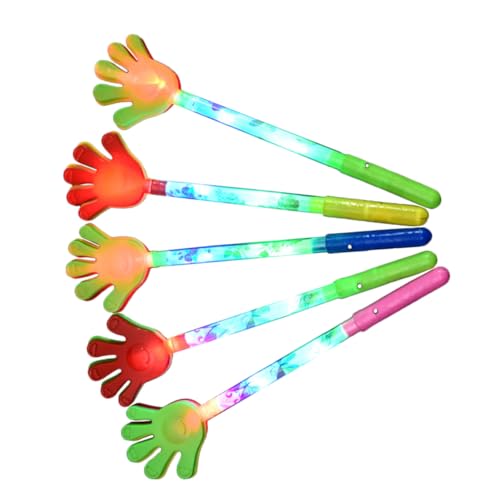 TOYZFRIENDY 5 Stück Teiliges Leuchtende Kunststoff Handklatscher Laute Fingerschnipsen Party und Konzert Requisiten Sichere Bunte Handklatschen für Erwachsene Spaßmacher für von TOYZFRIENDY