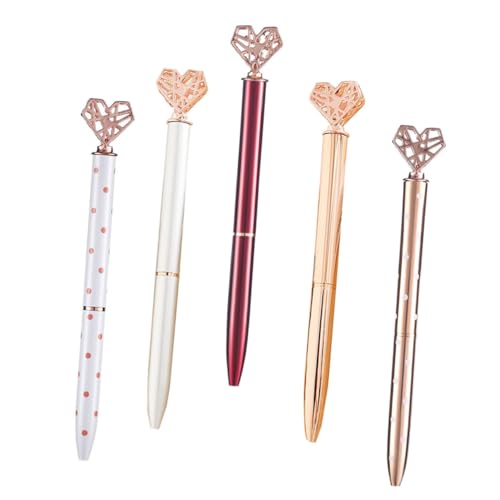 TOYZFRIENDY 5 Stück Teiliges Metall Kugelschreiber Herzform mit Schnell Trocknender Langlebige Schreibstifte für Schüler für Schule Büro und Valentinstag TOYZFRIENDY 5 Stück Teiliges Metall Kugelschreiber Herzform mit Schnell Trocknender Langlebige Schreibstifte für Schüler für Schule Büro und Valentinstag von TOYZFRIENDY