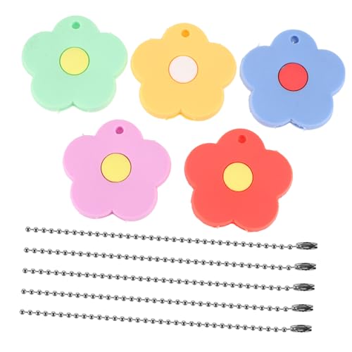 TOYZFRIENDY 5 Stück Teiliges Silikon Schlüsselcover Blumenmotiv Bunte Schlüsselkappen als Schlüsselidentifikator und Schutz für Hausschlüssel Leicht Langlebig und Installieren für Zuhause und von TOYZFRIENDY
