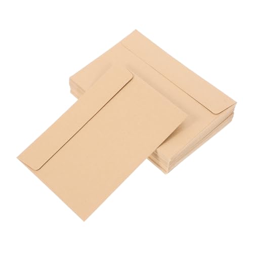 TOYZFRIENDY 50 Stück Selbstklebende Kraftpapier Umschläge Dickes Papier Blanko Kartenumschläge Vielseitig für Einladungen Fotos Grußkarten Hochzeit Shower Naturfarben von TOYZFRIENDY