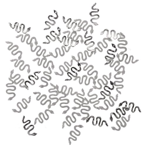TOYZFRIENDY 50 Stück Teiliges Schlangen Nail Charms Retro Metall Nagelkunst Schmuck Schwarze Schlange Dekorationen für DIY Nageldesign Sichere Hochwertige Legierung Vielseitig für Maniküre von TOYZFRIENDY