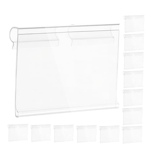 TOYZFRIENDY 50 Stück Teiliges Transparentes Pvc etikettenhalter Drahtregale mit Doppeltem Drahtbügel Vielseitig Einsetzbar zur Preisauszeichnung und Lagerkennzeichnung im Einzelhandel und von TOYZFRIENDY