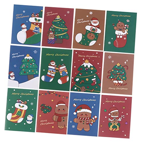 TOYZFRIENDY 50 Stück Teiliges Weihnachts Notizblock Weiches Papier Cartoon Pocket Notebooks mit Gingerbread Weihnachtsbaum Weihnachtsstrumpf Motiven für Schule Tagebuch und von TOYZFRIENDY