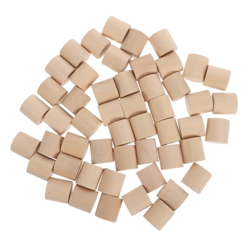 TOYZFRIENDY 50 Stück Unbehandelte Runde Holzblöcke Zylindrische DIY Holzsticks Naturbelassen für Basteln Modellbau Lernmaterialien Hochwertige Zylinder aus Massivholz von TOYZFRIENDY