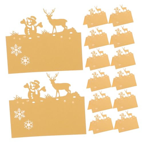 TOYZFRIENDY 50 Stück Weihnachts Tischkarten Gold Schneemann und Rentier Motiv Platzkarten für Feier Sitzordnung Weihnachtsdeko Vielseitig Nutzbar als Namens und Sitzkarten TOYZFRIENDY 50 Stück Weihnachts Tischkarten Gold Schneemann und Rentier Motiv Platzkarten für Feier Sitzordnung Weihnachtsdeko Vielseitig Nutzbar als Namens und Sitzkarten von TOYZFRIENDY
