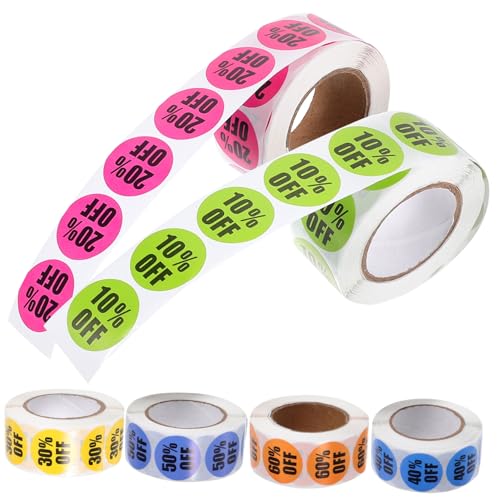 TOYZFRIENDY 6 Rollen Selbstklebende Rabattaufkleber Rund Preisetiketten Sticker für Supermarkt Stark Haftend Leicht Abziehbar Aufkleber pro Vielseitig Einsetzbar für Laden und Einzelhandel TOYZFRIENDY 6 Rollen Selbstklebende Rabattaufkleber Rund Preisetiketten Sticker für Supermarkt Stark Haftend Leicht Abziehbar Aufkleber pro Vielseitig Einsetzbar für Laden und Einzelhandel von TOYZFRIENDY