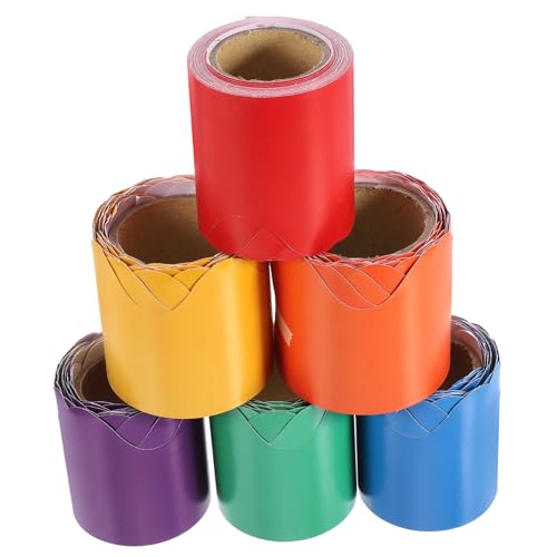 TOYZFRIENDY 6 Rollen Wellenförmige Selbstklebende Ränder für Pinnwände Teiliges Rot Grün Blau Gelb und Orange für Klassenzimmer Partys und Bastelprojekte TOYZFRIENDY 6 Rollen Wellenförmige Selbstklebende Ränder für Pinnwände Teiliges Rot Grün Blau Gelb und Orange für Klassenzimmer Partys und Bastelprojekte von TOYZFRIENDY