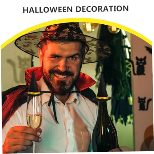 TOYZFRIENDY 6 Stück Mini Filz Hexenhüte Handgefertigt Weinflaschen Deko Halloween Bastelzubehör Schwarz Wiederverwendbar für Party und Karneval TOYZFRIENDY 6 Stück Mini Filz Hexenhüte Handgefertigt Weinflaschen Deko Halloween Bastelzubehör Schwarz Wiederverwendbar für Party und Karneval von TOYZFRIENDY