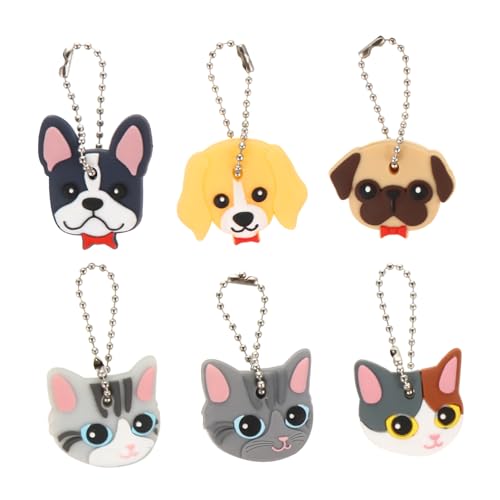 TOYZFRIENDY 6 Stück Niedliche Schlüsselkappen aus Flexiblem Material mit Cartoon Motiven Schützende Key Identifier Covers für Haus und Türschlüssel Farbenfrohe Schlüsselabdeckungen für von TOYZFRIENDY