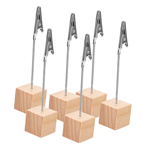 TOYZFRIENDY 6 Stück Retro Memo Clips Kreative Zettelhalter für Fotos und Notizen Holzfarbe Praktische Büroklammern für Zuhause und Büro Einfache Handhabung Langlebig und Stabil von TOYZFRIENDY