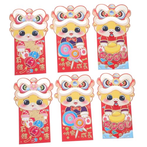 TOYZFRIENDY 6 Stück Teiliges Chinesische Rote Umschläge mit Festlichem Cartoon Design für und Langlebig und Komfortabel Geschenkverpackung zum Chinesischen Neujahr TOYZFRIENDY 6 Stück Teiliges Chinesische Rote Umschläge mit Festlichem Cartoon Design für und Langlebig und Komfortabel Geschenkverpackung zum Chinesischen Neujahr von TOYZFRIENDY