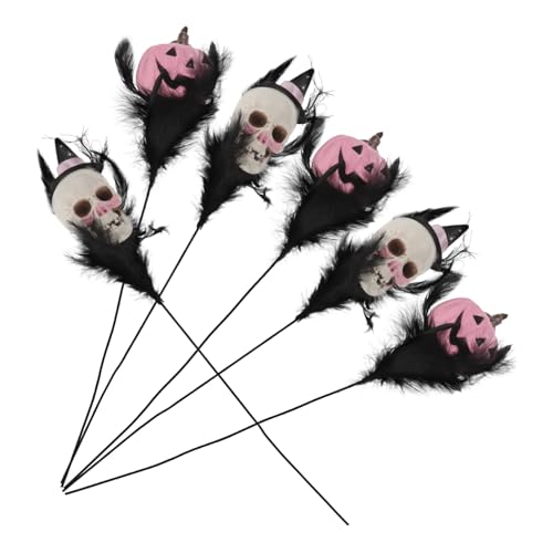 TOYZFRIENDY 6 Stück Teiliges Halloween-deko Schwarzen Federblumen Kürbis Totenkopf-steckern Realistisches Skelett-Bouquet für Gruselige Tischdekorationen bei Halloween-Partys TOYZFRIENDY 6 Stück Teiliges Halloween-deko Schwarzen Federblumen Kürbis Totenkopf-steckern Realistisches Skelett-Bouquet für Gruselige Tischdekorationen bei Halloween-Partys von TOYZFRIENDY