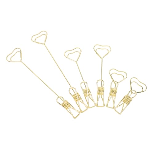 TOYZFRIENDY 6 Stück Teiliges Herzförmiger Memo Clip Metallhalter Gold Tischkartenhalter Notizhalter Multifunktional Für Büro und Zuhause Organisierter Schreibtisch von TOYZFRIENDY