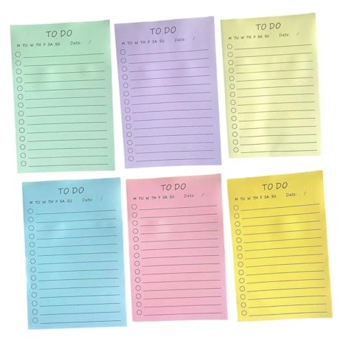 TOYZFRIENDY 6 Stück Teiliges Memo Pad Selbstklebende Haftnotizen mit Linierten Blättern Ablösbare Praktische Klebezettel für Schule Büro Zuhause Wiederverwendbare To do listen und von TOYZFRIENDY