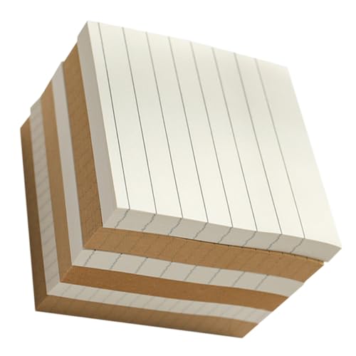 TOYZFRIENDY 6 Stück Teiliges Memo Pad mit Abreißbaren Selbstklebenden Notizzetteln Weiß und Naturbraun Kariert Liniert und Blanko Vielseitig für Büro Schule und Erinnerungen von TOYZFRIENDY