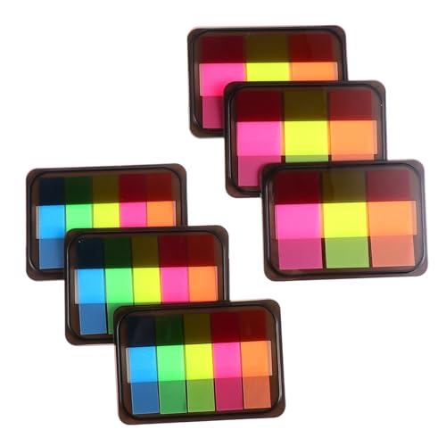 TOYZFRIENDY 6 Stück Teiliges Selbstklebendes Index tab Haftetiketten für Schüler Transparente Wiederverwendbare Notizzettel für Schule Büro und Familienorganisation Zufälliges Design von TOYZFRIENDY