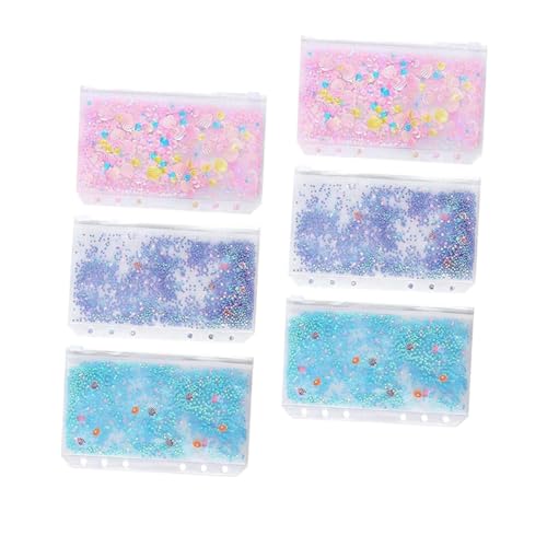 TOYZFRIENDY 6 Stück Zipper Binder Pouches Ordner Hüllen PVC Aufbewahrungstaschen für Karten Dokumente Reise Büro Schule in Violett Blau von TOYZFRIENDY