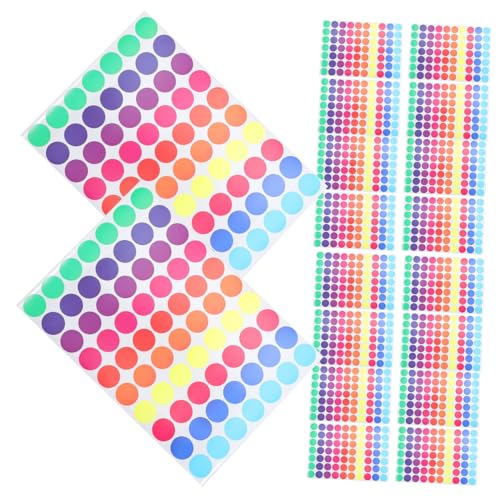 TOYZFRIENDY 60 Blatt Bunte Beschreibbare Rundetiketten Farben Farbige Punkte pro Blatt Selbstklebende Aufkleber für DIY Organisation Vorratsgläser Büro Schule Haushaltskennzeichnung von TOYZFRIENDY