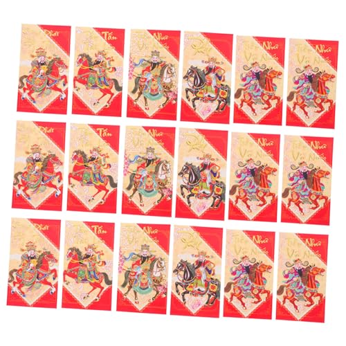 TOYZFRIENDY 60 Stück Rote Umschläge Pferdezeichen Papier Glücksmünztaschen Lunar Year Frühlingsfest Geldumschläge Asiatische von TOYZFRIENDY