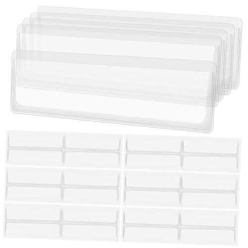 TOYZFRIENDY 60 Stück Transparente Selbstklebende Etikettenhüllen Schutzumschläge für Indexkarten Büro Lager Regale Beschriftung Organizer von TOYZFRIENDY