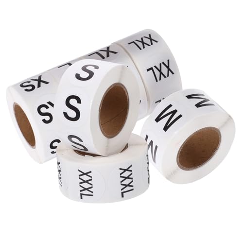 TOYZFRIENDY 7 Rollen Größenaufkleber Etiketten Aufkleber Name Kleine Kleidungsanhänger Kleidungsgrößenetiketten Aufkleber Klebegrößenetikett Kleidungsetikett Größenanhänger Für Kleidung von TOYZFRIENDY