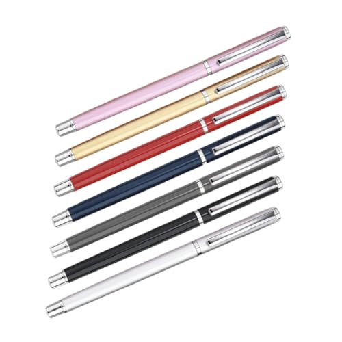 TOYZFRIENDY 7 Stück Teiliges Farbiger Metall kugelschreiber Schwarze Tinte Leichte Ergonomische Schreibstifte für Schüler Büro Geschenk Komfortabler Griff Glattes Schreiben Praktische von TOYZFRIENDY