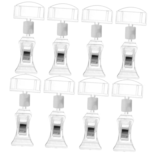 TOYZFRIENDY 8 Stück Teilig Drehbare Preisschildhalter aus Multifunktionale Schildclips für Kleidung und Waren Verstellbare Transparente Sign Holder für Supermarkt Einzelhandel und von TOYZFRIENDY