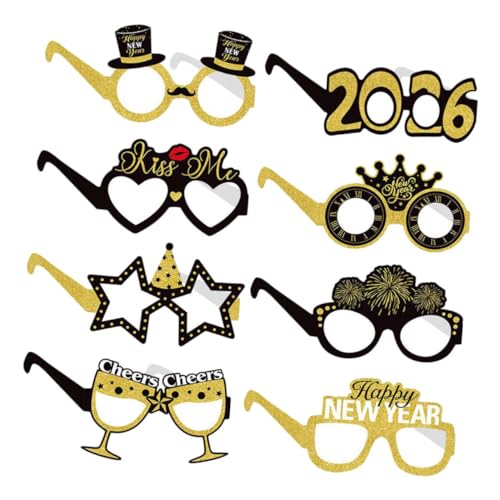 TOYZFRIENDY 8 Stück Teiliges Silvester Partybrillen aus Leichtem Karton Bunte Lustige Brillen für Neujahrsfeier Fotorequisiten und Festliche Dekoration Komfortabel und Langlebig TOYZFRIENDY 8 Stück Teiliges Silvester Partybrillen aus Leichtem Karton Bunte Lustige Brillen für Neujahrsfeier Fotorequisiten und Festliche Dekoration Komfortabel und Langlebig von TOYZFRIENDY