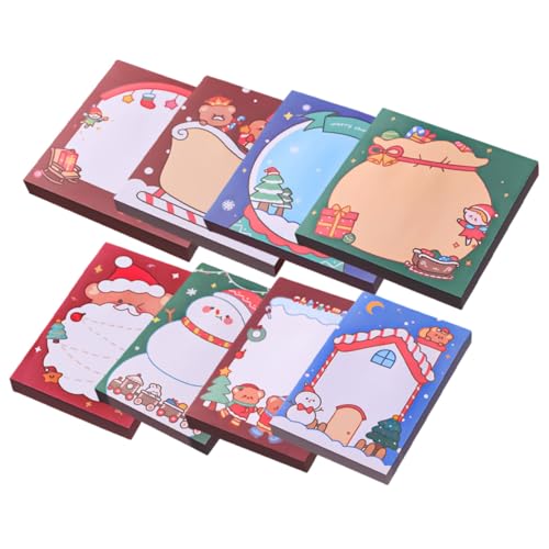 TOYZFRIENDY 8 Stück Teiliges Weihnachts Memo Notizblock Selbstklebende Kompakte Notizsticker für Schule und Büro Praktische Haftnotizen mit Kreativem Cartoon Design für Erinnerungen und TOYZFRIENDY 8 Stück Teiliges Weihnachts Memo Notizblock Selbstklebende Kompakte Notizsticker für Schule und Büro Praktische Haftnotizen mit Kreativem Cartoon Design für Erinnerungen und von TOYZFRIENDY