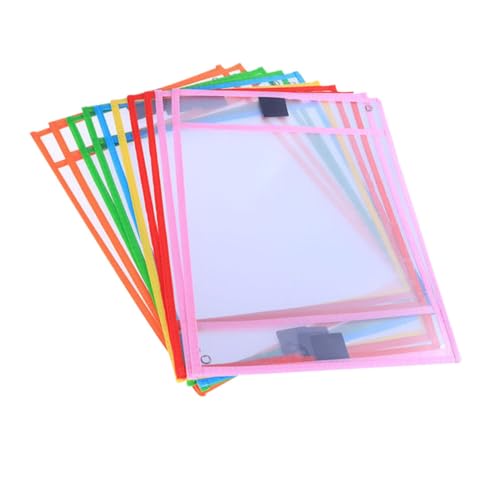 TOYZFRIENDY 8 Stück Wiederverwendbare Abwischbare Dokumententaschen PVC Dry Erase Pockets für Schule und Büro Praktische Hüllen für Arbeitsblätter und Notizen Farblich Gemischt TOYZFRIENDY 8 Stück Wiederverwendbare Abwischbare Dokumententaschen PVC Dry Erase Pockets für Schule und Büro Praktische Hüllen für Arbeitsblätter und Notizen Farblich Gemischt von TOYZFRIENDY