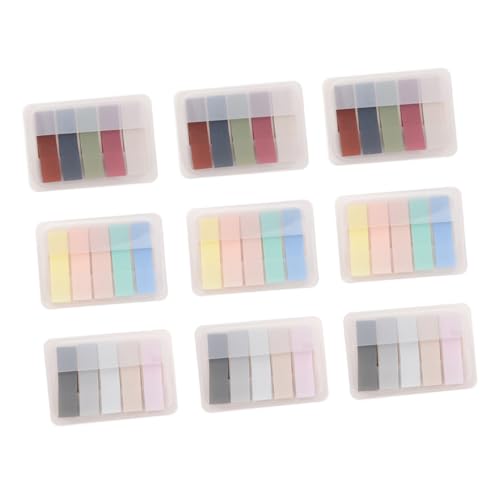 TOYZFRIENDY 9 Sätze Teiliges Bunte Haftnotizen Seitenmarker mit Starkem Kleber Wiederablösbar und Platzsparend Praktische Index Tabs für Büro Schule und Studium ohne Papierreste Langlebig und von TOYZFRIENDY