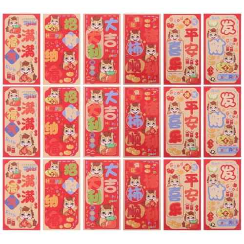 TOYZFRIENDY 90 Stück Teiliges Chinesische Neujahrs-glücksumhüllungen Jahr Des Pferdes Lunar Envelopes mit Künstlerischem Design für Frühlingsfest Hochzeit Geburtstag Glücksumschläge von TOYZFRIENDY
