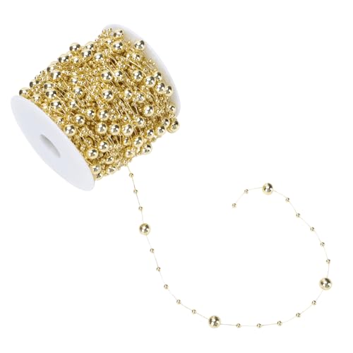 TOYZFRIENDY Abs Kunststoff Perlenkette Goldener Schmuckfaden Flexibel Für Weihnachtsbaum Deko DIY Bastelbedarf Festliche Girlande TOYZFRIENDY Abs Kunststoff Perlenkette Goldener Schmuckfaden Flexibel Für Weihnachtsbaum Deko DIY Bastelbedarf Festliche Girlande von TOYZFRIENDY