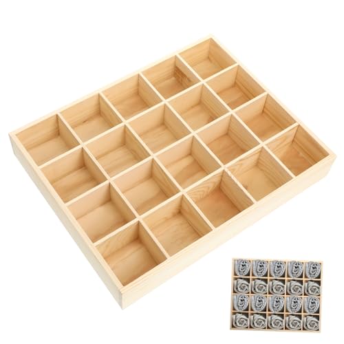 TOYZFRIENDY Aufbewahrungsbox aus Holz mit Fächern Organizer für Socken und Unterwäsche Stapelbare Schubladenbox zur Ordentlichen Aufbewahrung von Accessoires und Kleinteilen Platzsparend und von TOYZFRIENDY