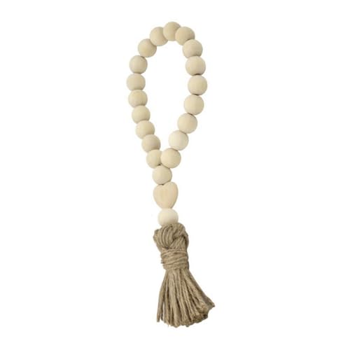 TOYZFRIENDY Boho Holzperlen Girlande mit Kreativen Quasten Dekoratives Wand Türanhänger Stilvolle Indoor Hausdekoration Handgefertigt mit Natürlichem Material und Einzigartigem Design von TOYZFRIENDY