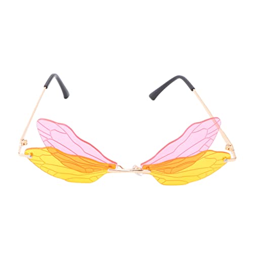 TOYZFRIENDY Deko Brille Libellenflügel Partybrille für Damen Herren Kreative Flügelform Kunststoffgläser Karnevalsrequisiten Cosplay Accessoire Geschenkidee von TOYZFRIENDY