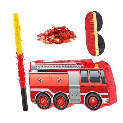 TOYZFRIENDY Feuerwehrwagen Pinata mit Süßigkeitenfüllung und Augenbinde und für Jungen Geburtstagsparty Feuerwehr Themen Deko und Partyspaß TOYZFRIENDY Feuerwehrwagen Pinata mit Süßigkeitenfüllung und Augenbinde und für Jungen Geburtstagsparty Feuerwehr Themen Deko und Partyspaß von TOYZFRIENDY