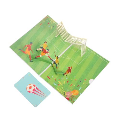 TOYZFRIENDY Fußball Grußkarte Pop Up Geburtstagskarte Mehrfunktional Festival Accessoire Einzigartige Fußball Design Klappkarte für Freunde Familie von TOYZFRIENDY