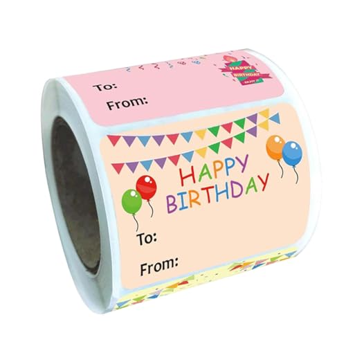 TOYZFRIENDY Geburtstagsaufkleber Happy Birthday mit Stark Haftenden Namensetiketten Vielseitige Dekoration für Geschenke Umschläge und Büro Einfach Abziehbar und Fest Klebend von TOYZFRIENDY