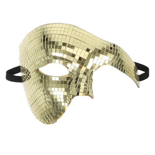 TOYZFRIENDY Glänzende Halloween Halbgesichts Maske mit Spiegel Reflektierende Disco Masquerade Maske für Damen und Herren Atmungsaktiv Leicht für Party Karneval Tanzveranstaltungen von TOYZFRIENDY