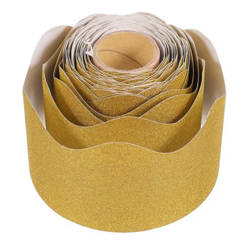 TOYZFRIENDY Goldglänzende Wasserfeste Wellen Bordüre aus Papier Dekorativer Rahmen für Pinnwand Klassenzimmer Partydeko Lichtstark und Langlebig ohne Kleber TOYZFRIENDY Goldglänzende Wasserfeste Wellen Bordüre aus Papier Dekorativer Rahmen für Pinnwand Klassenzimmer Partydeko Lichtstark und Langlebig ohne Kleber von TOYZFRIENDY