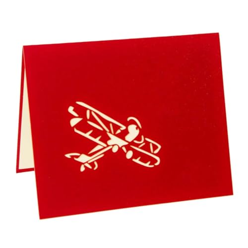 TOYZFRIENDY Grußkarte Flugzeugform Kreative Klappkarte Rote Pop up Karte Für Freunde Geburtstagsparty Geschenk Überraschung von TOYZFRIENDY