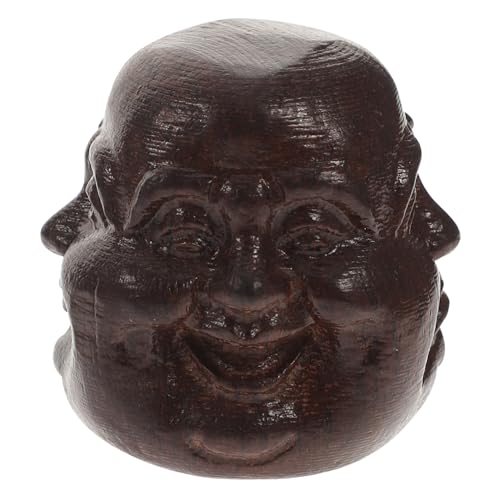 TOYZFRIENDY Handgeschnitzte Viergesichtige Buddha Holzfigur Dekorative Miniatur Ornament für Zuhause Büro Feng Shui Gartendeko Sammlerstück aus Aromatischem Holz von TOYZFRIENDY