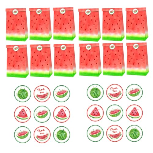 TOYZFRIENDY Hawaiian Party Papiertüten Teilig Wassermelonen Motiv Süßigkeitentüten für Geschenke und Lebensmittelaufbewahrung Dreidimensional Geschnitten für Familienfeiern und Gastronomie von TOYZFRIENDY