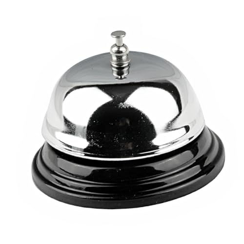 TOYZFRIENDY Kleine Tischglocke S Klassische Service Klingel mit Silberne Hotelklingel für Empfang Küche Bar Robuste Metallausführung Einfache Bedienung TOYZFRIENDY Kleine Tischglocke S Klassische Service Klingel mit Silberne Hotelklingel für Empfang Küche Bar Robuste Metallausführung Einfache Bedienung von TOYZFRIENDY
