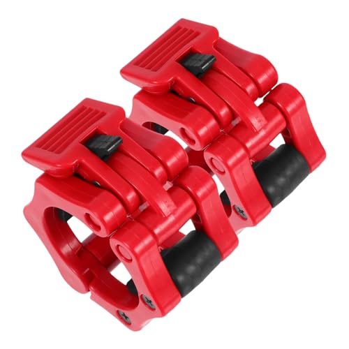 TOYZFRIENDY Langhantel Federclips Schnelle Verriegelung für Kurzhanteln und Langhanteln Sichere Klemmen für Fitness Training Langlebig Flexibel Einsetzbar Rote Schnellverschluss Clips von TOYZFRIENDY