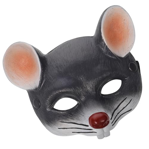 TOYZFRIENDY Maus Maske aus PU Schaum Karneval Halloween Tiermaske für Erwachsene Leichte Bequeme Faschingsmaske für Kostümpartys und Maskeraden Tiefgrau von TOYZFRIENDY